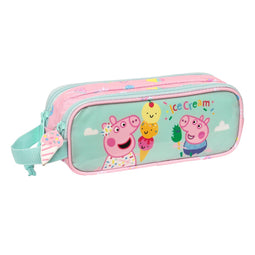 Pennenetui met 2 vakken Peppa Pig Ice cream Roze Munt 21 x 8 x 6 cm