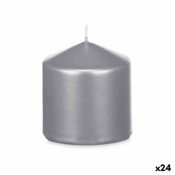 Kaars Zilverkleurig 7 x 7,5 x 7 cm (24 Stuks)