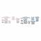 Kledingset DKD Home Decor Blauw Roze 0-6 Maanden Sterren (7 Onderdelen) (2 Stuks)