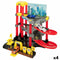 Parkeergarage met voertuigen Speed & Go 37 x 29 x 25 cm (4 Stuks)