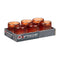 Kaarshouder Strepen Oranje Kristal 7,5 x 7,8 x 7,5 cm (12 Stuks)