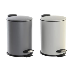 Pedaalemmer DKD Home Decor Lichtgrijs Donker grijs Shabby Chic 3 L (2 Stuks)