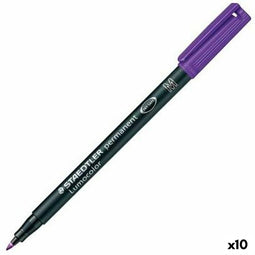 Permanente markeerstift Staedtler Lumocolor 317-6 M Paars (10 Stuks)