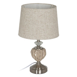 Lamp Beige Zilverkleurig Metaal Kristal 10 W 27 x 27 x 44 cm