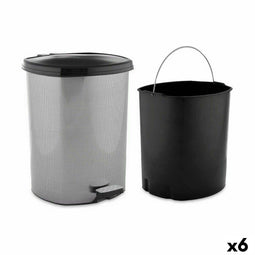 Pedaalemmer Donker grijs Plastic 11 L (6 Stuks)