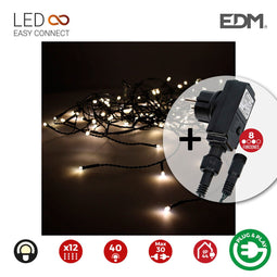 Lichtgordijn LED EDM Icicle Easy-Connect 100W Warm wit (200 x 50 cm)