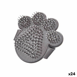 Borstel Huisdieren 11 x 3 x 10,5 cm Grijs Metaal Siliconen (24 Stuks)
