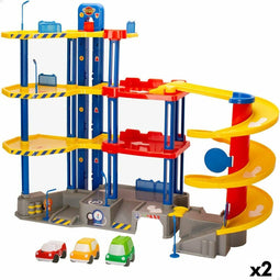 Parkeergarage met voertuigen Motor Town 4 niveaus 70 x 55 x 28 cm (2 Stuks)