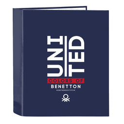 Ringmap Benetton Varsity Marineblauw A4 27 x 33 x 6 cm