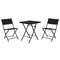 Tafel met twee stoelen Home ESPRIT Zwart Staal Synthetische rotan 58 x 58 x 71,5 cm