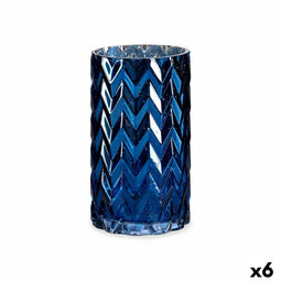 Vaas Getailleerd Oor (van tarwe) Blauw Kristal 11,3 x 19,5 x 11,3 cm (6 Stuks)