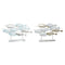 Decoratieve figuren DKD Home Decor 65,4 x 9 x 39,5 cm Zilverkleurig Blauw Gouden Spiralen Mediter...
