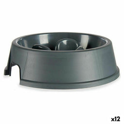 Anti-schrok voerbak Antraciet Plastic (27 x 7,5 x 27 cm) (12 Stuks)