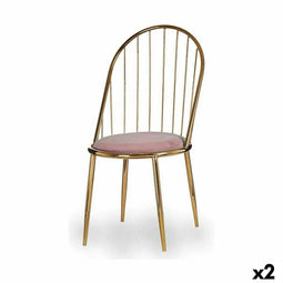 Stoel Stangen Roze Gouden Ijzer 48 x 95,5 x 48 cm (2 Stuks)