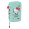Dubbele etui Hello Kitty Sea lovers Turkoois 12.5 x 19.5 x 4 cm (28 Onderdelen)
