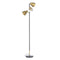 Vloerlamp 30 x 30 x 155 cm Zwart Gouden Metaal