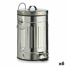Pedaalemmer Zilverkleurig Staal 7 L (6 Stuks)