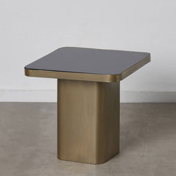 Bijzettafel 50,5 x 50,5 x 51 cm Kristal Zwart Gouden Metaal