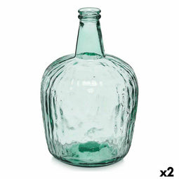 Fles Strepen Decoratie 14 x 44 x 13 cm Transparant (2 Stuks)