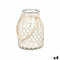 Kaarshouder Tin Wit Transparant Glas Touw 20 x 30 cm (4 Stuks)