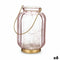 Led-lantaarn Strepen Roze Gouden Glas 13,5 x 22 x 13,5 cm (6 Stuks)