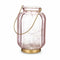 Led-lantaarn Strepen Roze Gouden Glas 13,5 x 22 x 13,5 cm (6 Stuks)