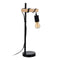 Lamp Zwart Beige Hout Ijzer 16 x 13 x 52 cm