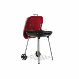 Houtskoolbarbecue met Deksel en Wielen DKD Home Decor Rood Zwart Metaal Staal 30 x 40 cm 60 x 57...