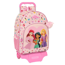 Schoolrugzak met Wielen Princesses Disney Summer adventures Roze 33 x 42 x 14 cm