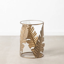 Bijzettafel Lakens 35 x 35 x 50 cm Kristal Gouden Metaal