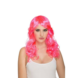 Pruik My Other Me Krullen Roze