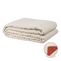 Sprei 230 x 280 cm Beige Donkerrood