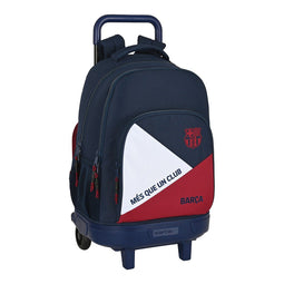 Schoolrugzak met Wielen F.C. Barcelona Blauw Kastanjebruin (33 x 45 x 22 cm)
