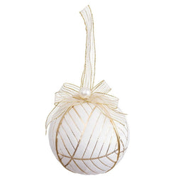 Kerstballen Wit Polyfoam Weefsel 10 x 10 x 10 cm (3 Stuks)
