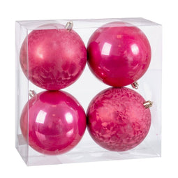 Kerstballen Aardbei Plastic 10 x 10 x 10 cm (4 Stuks)