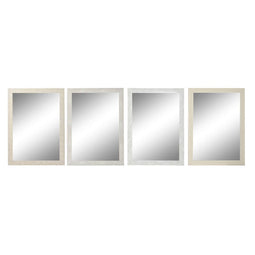 Wandspiegel DKD Home Decor 70 x 2 x 97 cm Kristal Ivoor polyestyreen (4 Stuks)