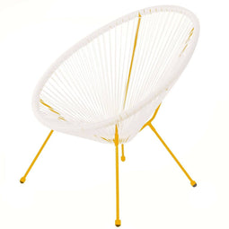 Tuinstoel Acapulco 73 x 80 x 85 cm Wit Rotan Mosterd