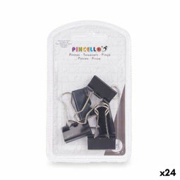 Klemmen Clip Medium Zwart Metaal (24 Stuks)