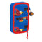 Dubbele etui Cars Race ready Blauw 12.5 x 19.5 x 4 cm (28 Onderdelen)