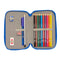 Dubbele etui Cars Race ready Blauw 12.5 x 19.5 x 4 cm (28 Onderdelen)