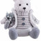 Kerstversiering Wit Grijs Zand Weefsel IJsbeer 10 x 13 x 28 cm