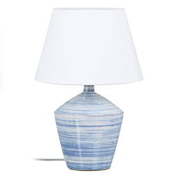 Bureaulamp 30,5 x 30,5 x 44,5 cm Keramisch Blauw Wit