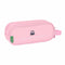 Pennenetui met 2 vakken Benetton Vichy Roze (21 x 8 x 6 cm)