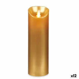 Kaars LED Gouden 8 x 8 x 25 cm (12 Stuks)