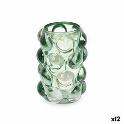 Kaarshouder Microbolletjes Groen Kristal 8,4 x 12,5 x 8,4 cm (12 Stuks)