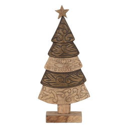 Kerstversiering Bruin Mangohout Kerstboom 23,5 x 9 x 50 cm