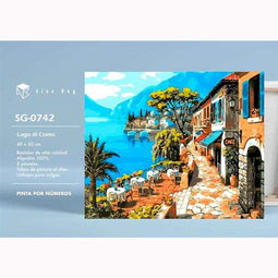 Set voor verven op nummer Alex Bog Lago di Como 40 x 50 cm Cijfers