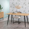 Eettafel Natuurlijk Zwart Hout Ijzer 160 x 90 x 77 cm