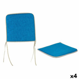 Stoelkussen Turkoois 38 x 2,5 x 38 cm (4 Stuks)