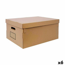 Opbergbak met Deksel Confortime Karton 45 x 35 x 20 cm (6 Stuks)